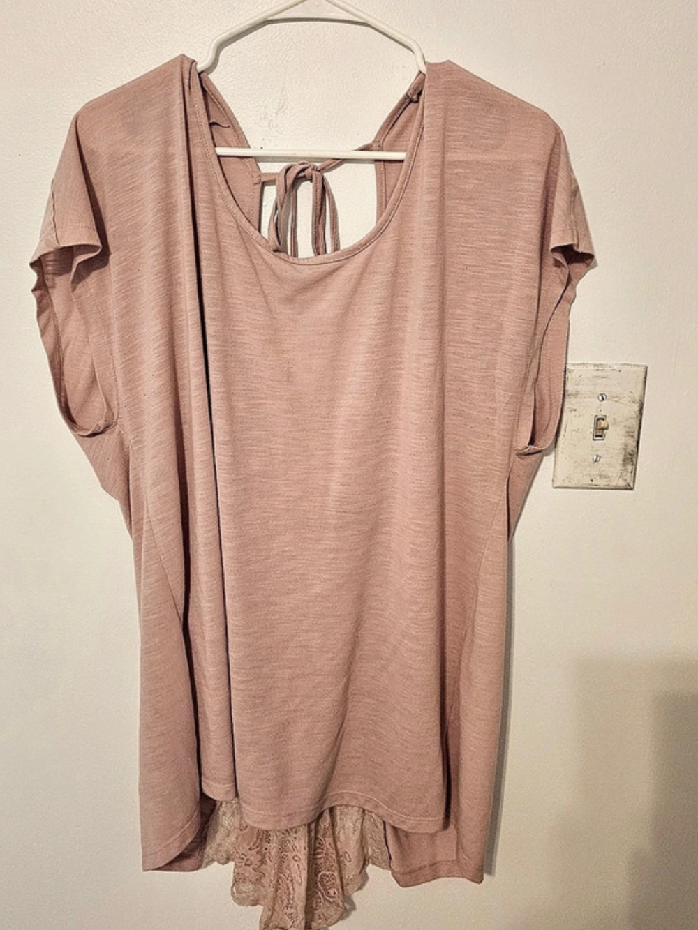 Pink Lace Hem Tunic Like New